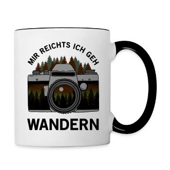 Wandern - Natur - MIR REICHTS ICH GEH WANDERN - Tasse zweifarbig - Weiß/Schwarz - Rechts