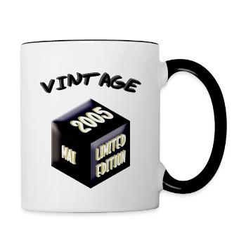 MILLÉSIME 2005 MAI, cadeau pour 18ème anniversaire - Mug contrasté - blanc/noir - Droite