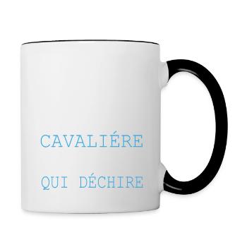 Je Suis Cavalière Qui Déchire Et Tante - Mug contrasté - blanc/noir - Droite