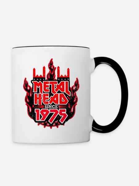 METALHEAD since 1975 - Tasse zweifarbig - Weiß/Schwarz