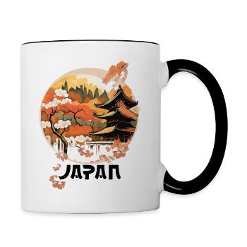 Beautiful Japan design - Contrasting Mug - white/black - Right