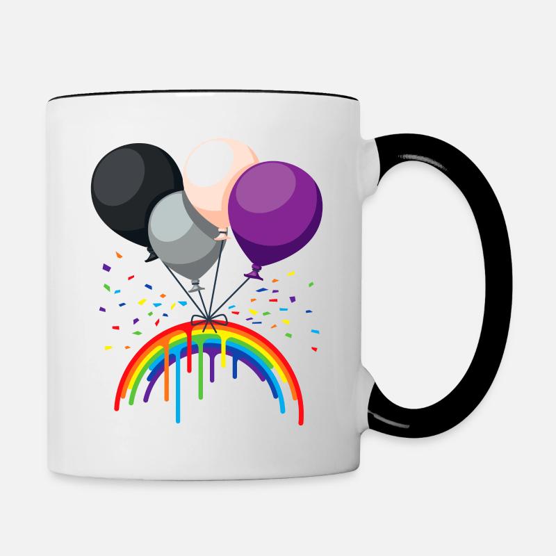 Balloon Asexual Pride - Contrasting Mug - white/black