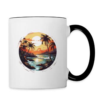 Time travel to the 70s: Authentic retro design - Contrasting Mug - white/black - Right