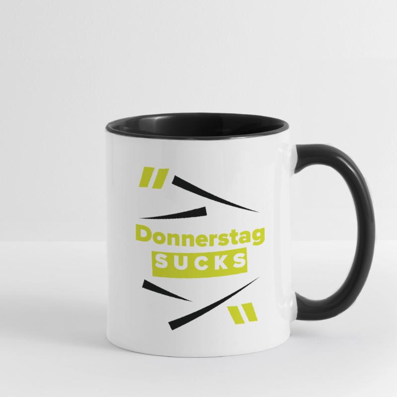 Donnerstag sucks oder Donnerstag ein Lieblingstag? Tasse zweifarbig