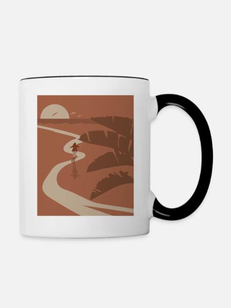 Longboard Skater - Tasse zweifarbig - Weiß/Schwarz