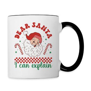 Dear Santa I Can Explain - Contrasting Mug - white/black - Right