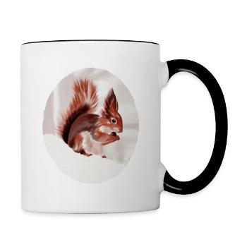 Écureuil - Mug contrasté - blanc/noir - Droite
