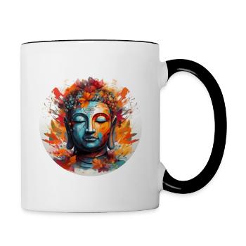 T-shirt Sérénité Bouddha Marque Vibration Positive - Mug contrasté - blanc/noir - Droite