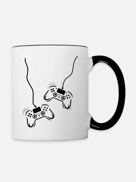 Spielkonsolen-Controller - Tasse zweifarbig - Weiß/Schwarz
