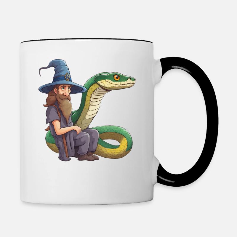 Wizard Snake Anaconda snake Snake Boa Python - Contrasting Mug - white/black