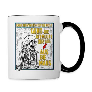 Taucherweisheit Nr. 2 / Lustige Shirts für Taucher - Tasse zweifarbig - Weiß/Schwarz - Rechts