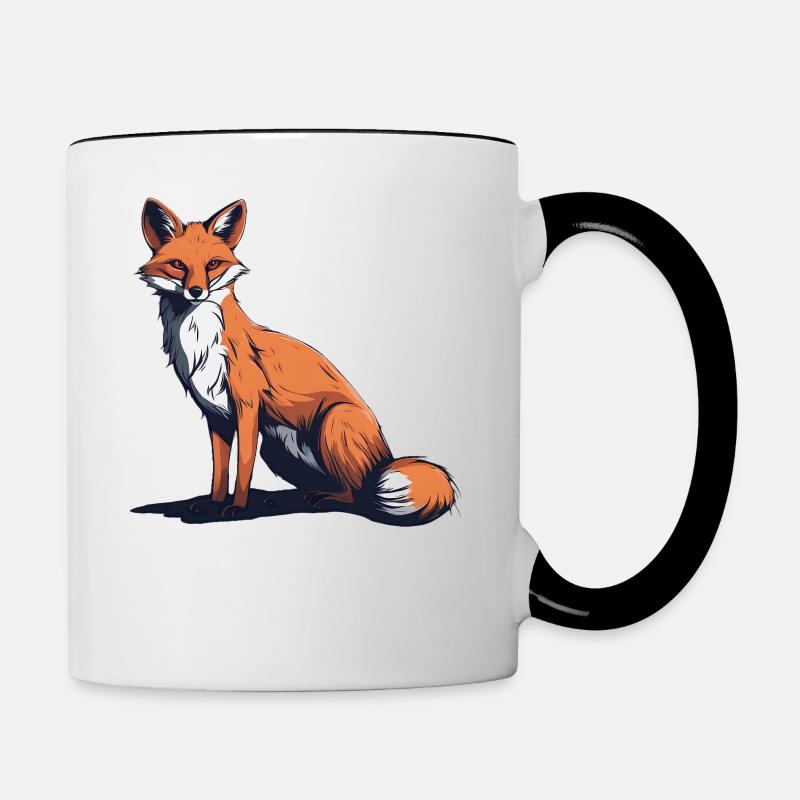 Nature-loving fox - Contrasting Mug - white/black