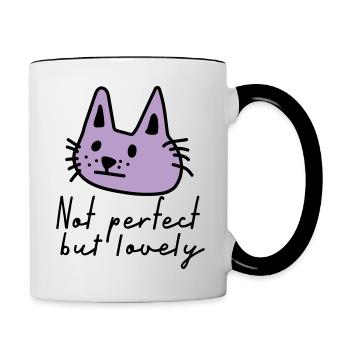 NOT PERFECT BUT LOVELY - Tasse zweifarbig - Weiß/Schwarz - Rechts