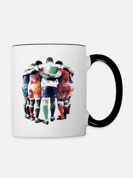 Rubgy-Spieler - Tasse zweifarbig - Weiß/Schwarz