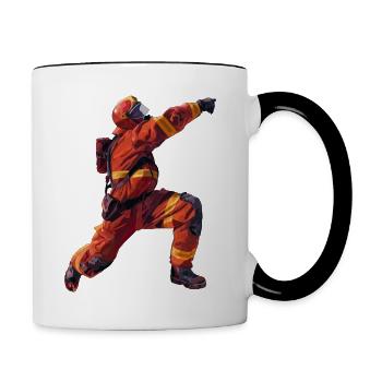 Pompier pompier Doublage Dub - Mug contrasté - blanc/noir - Droite