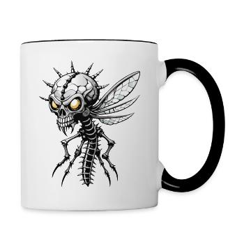 Moskito Skull // Totenkopf Stech-Mücke FS0106 - Tasse zweifarbig - Weiß/Schwarz - Rechts
