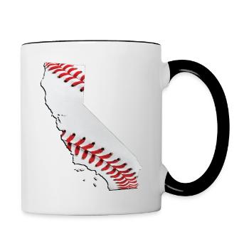 California (USA) | real baseball | Map - Contrasting Mug - white/black - Right
