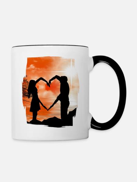 Valentine's Day Mood - Contrasting Mug - white/black