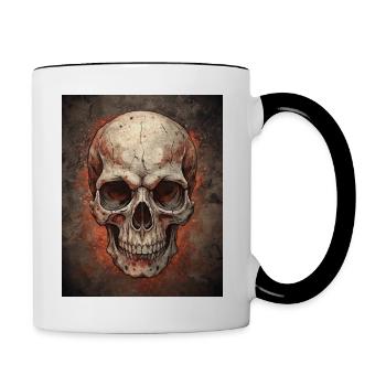 Grunge Skull - Contrasting Mug - white/black - Right