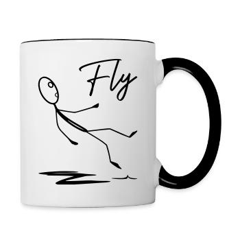 Fly - Tasse zweifarbig - Weiß/Schwarz - Rechts