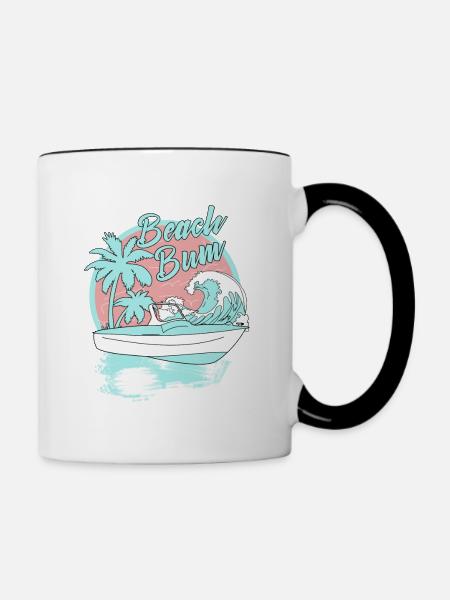 Beach Bum - Tasse zweifarbig - Weiß/Schwarz