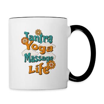 Tantra Yoga Massage Life - Spiritual Gift - Contrasting Mug - white/black - Right