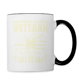 Some people call me veteran - Mug contrasté - blanc/noir - Droite