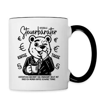 Steuerberater Offizielle Steuerbärater Kaffeetasse - Tasse zweifarbig - Weiß/Schwarz - Rechts