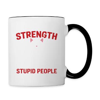 gib mir die Kraft, von dumm wegzugehen - Tasse zweifarbig - Weiß/Schwarz - Rechts