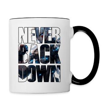 Never Back Down - Tasse zweifarbig - Weiß/Schwarz - Rechts