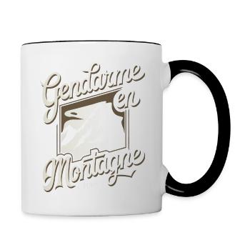 Gendarme en Montagne PGHM - Mug contrasté - blanc/noir - Droite
