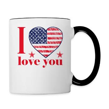 T-shirt I LOVE YOU UNITED STATES 2025 - Mug contrasté - blanc/noir - Droite