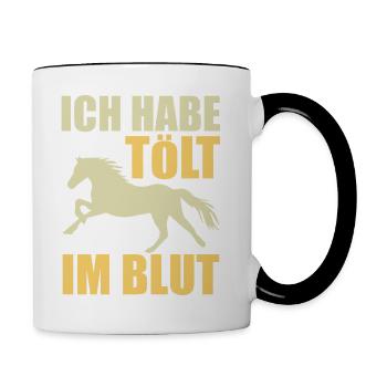 Cheval islandais Cheval islandais Cadeau de cheval islandais - Mug contrasté - blanc/noir - Droite