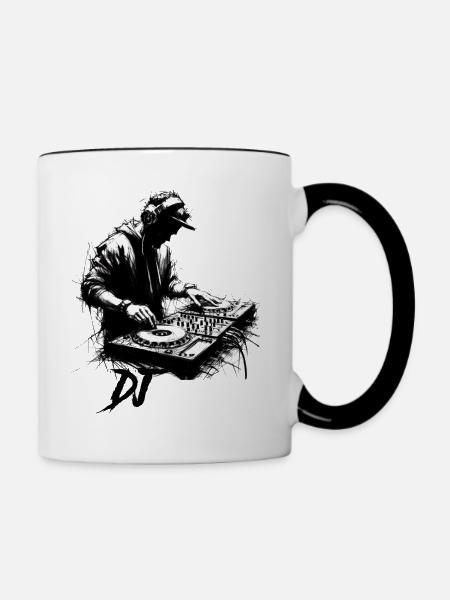 DJ - Tasse zweifarbig - Weiß/Schwarz