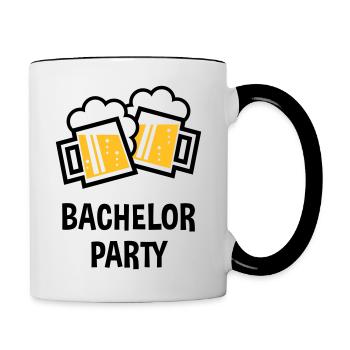 Bachelor Party (Stag Night Bavarian Beer Mugs 2C) - Contrasting Mug - white/black - Right