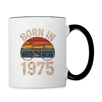 Retro-Radsport Jahrgang 1975 Design - Tasse zweifarbig - Weiß/Schwarz - Rechts