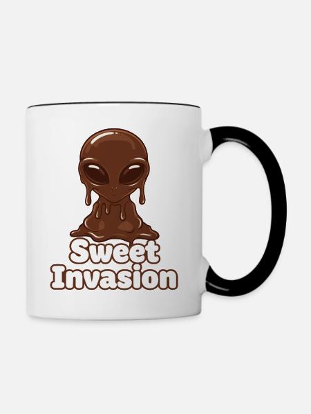 Sweet Invasion Alien Chocolate - Tasse zweifarbig - Weiß/Schwarz