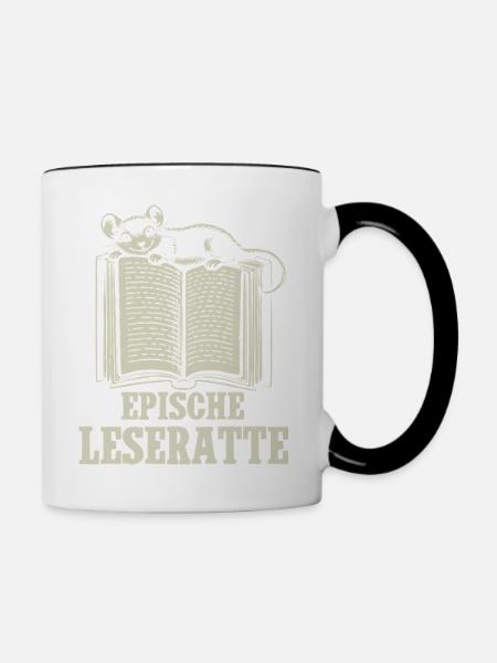 Epische Leseratte - Tasse zweifarbig - Weiß/Schwarz