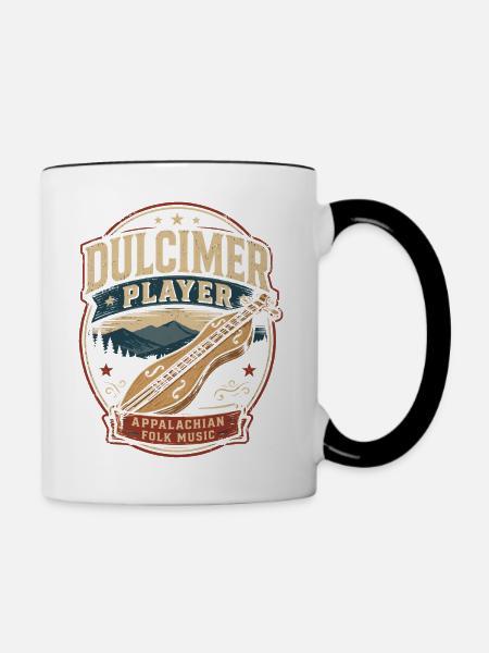 Hackbrett Dulcimer-Musiker Zupfinstrument - Tasse zweifarbig - Weiß/Schwarz