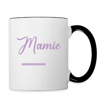 Encore Mamie 2025 Cadeau Future Grand Mère - Mug contrasté - blanc/noir - Droite