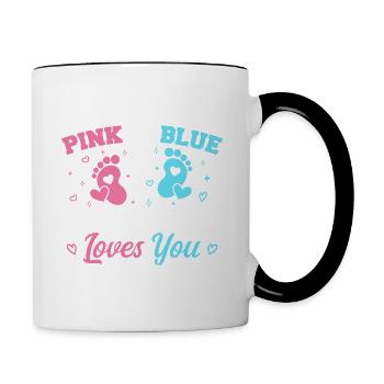 Pink Or Blue Cousin Loves You - Cousin - Mug contrasté - blanc/noir - Droite