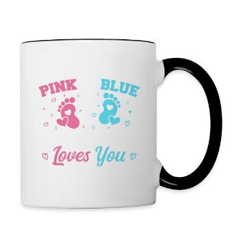 Rosa Oder Blau Schwester Liebt Dich Geschlecht Enthüllung Schwester - Tasse zweifarbig - Weiß/Schwarz - Rechts