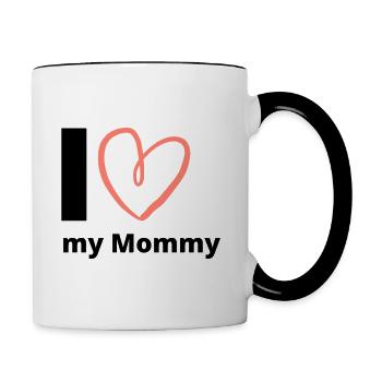 I Love my Mommy - Muttertag Geschenkidee Mom Mama - Tasse zweifarbig - Weiß/Schwarz - Rechts