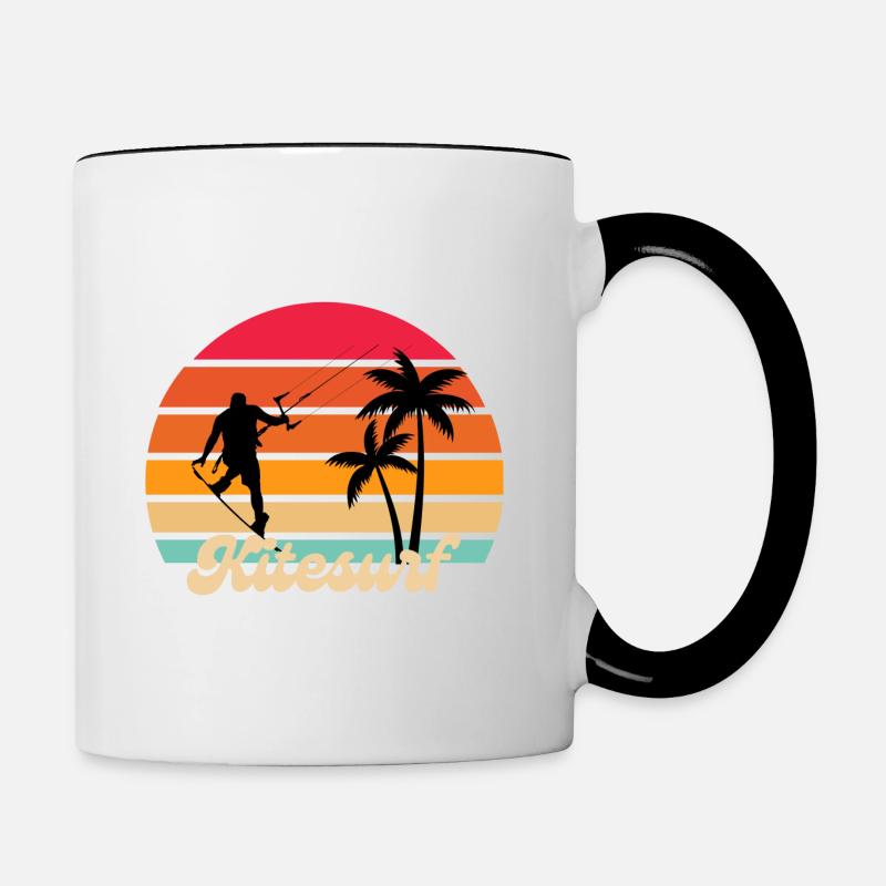 Kitesurf - Mug contrasté - blanc/noir