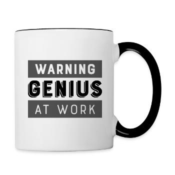 Génie au travail - Mug contrasté - blanc/noir - Droite