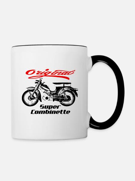 Zündapp Super Cobinette Moped Kult - Tasse zweifarbig - Weiß/Schwarz