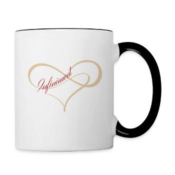 unendlich rot - Tasse zweifarbig - Weiß/Schwarz - Rechts