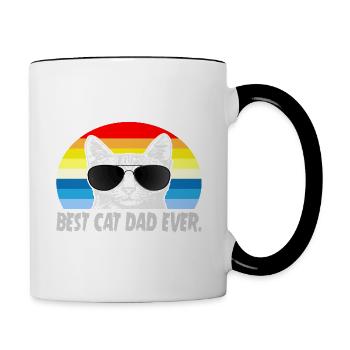 Vater der Katze - Tasse zweifarbig - Weiß/Schwarz - Rechts