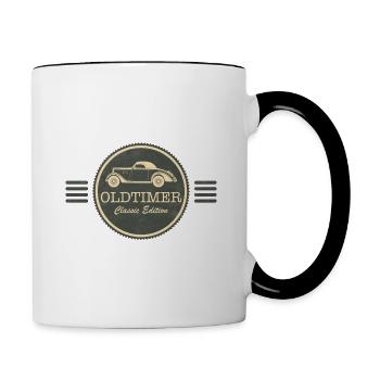 Voitures anciennes - Mug contrasté - blanc/noir - Droite