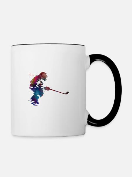 Kunsthockeysport - Tasse zweifarbig - Weiß/Schwarz